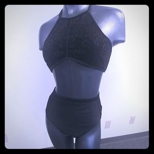 Black Lace High Waisted Bikini